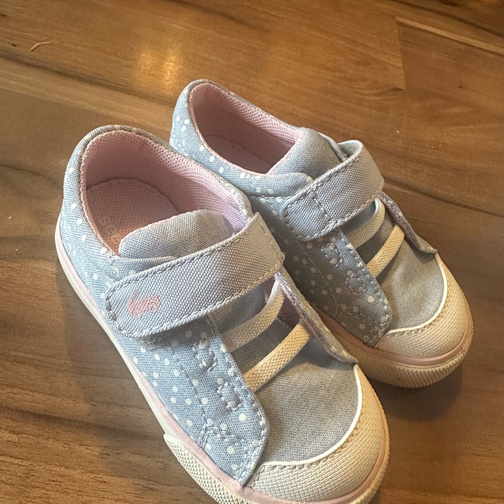 See Kai Run Gray and Pink Polka Dot Kids Sneakers